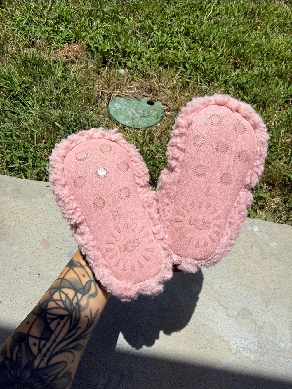 UGG Pink Sherpa Infant Slippers